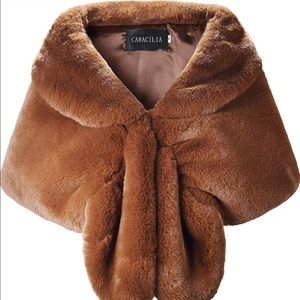 Faux fur brown Shaw